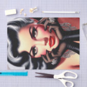 ヴィンテージビューティフルガールポートレート 薄葉紙 (クラフト)