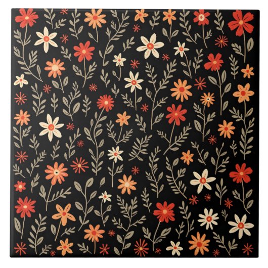 ヴィンテージビューティフルフローラトレンディーコレクション タイル (正面)