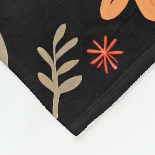 ヴィンテージビューティフルフローラトレンディーコレクション フリースブランケット (角)