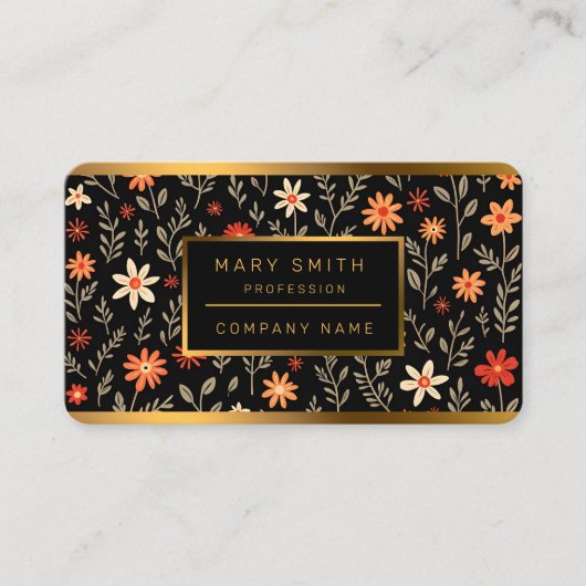 ヴィンテージビューティフルフローラトレンディーコレクション 名刺 (正面)