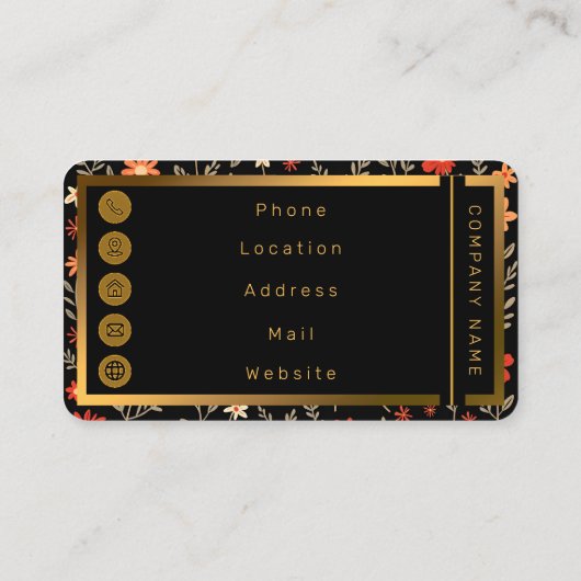 ヴィンテージビューティフルフローラトレンディーコレクション 名刺 (裏面)