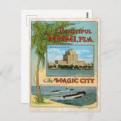ヴィンテージビューティフルマイアミフロリダ魔法シティトラベル ポストカード (正面/裏面)