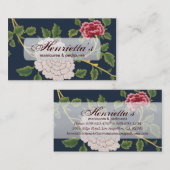 ヴィンテージビューティフルレッド&ホワイトフローラ 名刺 (正面/裏面)