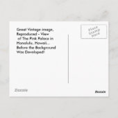 ヴィンテージビューホノルルハワイピンクパレスハガキ ポストカード (裏面)