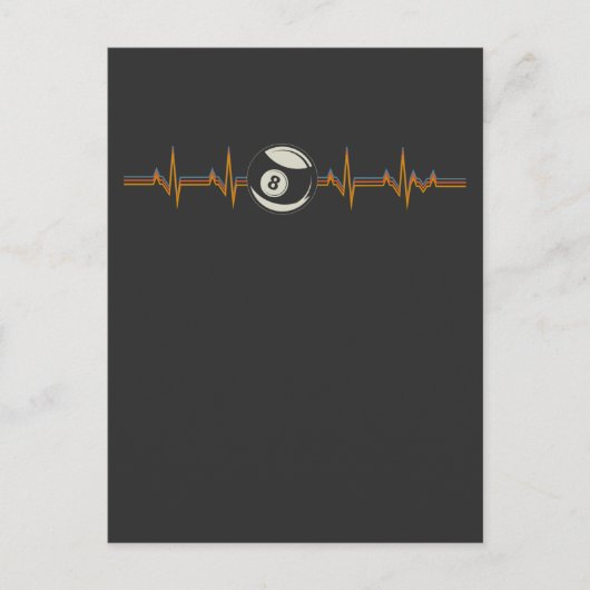 ヴィンテージビラードハートビートプールエイトボールビラード ポストカード (正面)