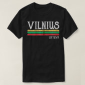 ヴィンテージビリニュスリトアニア国旗の色リトアニアL Tシャツ (デザイン正面)
