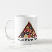 ヴィンテージビリヤードカスタムボールプールテーブル コーヒーマグカップ (左)