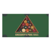 ヴィンテージビリヤードカスタムボールプールテーブル ポスター (正面)