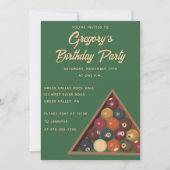 ヴィンテージビリヤードカスタムボールプールテーブル 招待状 (正面)