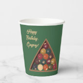 ヴィンテージビリヤードカスタムボールプールテーブル 紙コップ (裏面)