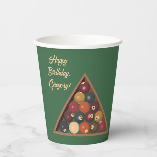 ヴィンテージビリヤードカスタムボールプールテーブル 紙コップ (正面)