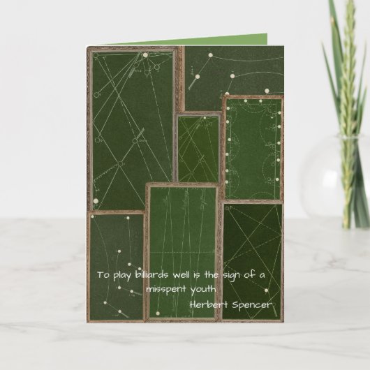 ヴィンテージビリヤードテーブルプールプレーヤアンティーク カード (正面)