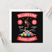 ヴィンテージビリヤードマンケーブグリーティングカード カード (正面/裏面インサイチュ)