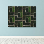 ヴィンテージビリヤード台プールテーブルアートプールシャーク キャンバスプリント (インサイチュ (ウッドフロア))