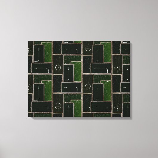 ヴィンテージビリヤード台プールテーブルアートプールシャーク キャンバスプリント (正面)