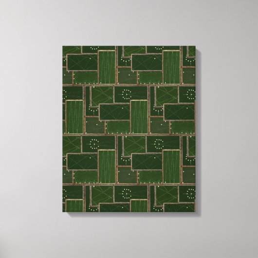 ヴィンテージビリヤード台プールテーブルアートプールシャーク キャンバスプリント (正面)