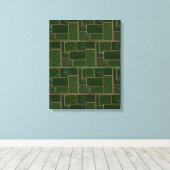 ヴィンテージビリヤード台プールテーブルアートプールシャーク キャンバスプリント (インサイチュ (ウッドフロア))