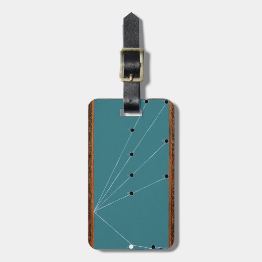 ヴィンテージビリヤード台プールテーブルアートプールシャーク ラゲッジタグ (正面縦)