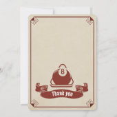 ヴィンテージビリヤード誕生日パーティー招待状プールテーマ 招待状 (裏面)