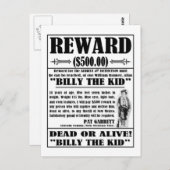 ヴィンテージビリー・ザ・キッド・ウォッチング・ポスター ポストカード (正面/裏面)