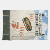 ヴィンテージビルボード、ホットドッグで世界最大級のドライブ キッチンタオル (横)