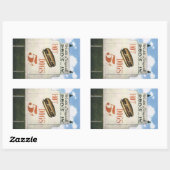 ヴィンテージビルボード、ホットドッグで世界最大級のドライブ 長方形シール (シート)