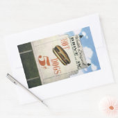 ヴィンテージビルボード、ホットドッグで世界最大級のドライブ 長方形シール (封筒)