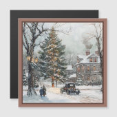 ヴィンテージビレッジクリスマス磁気カード (正面/裏面)