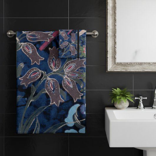 ヴィンテージビロードの花：ゴシック・エレガンスインスパイア バスタオルセット