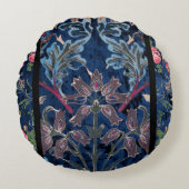 ヴィンテージビロードの花:ゴシック・エレガンスインスパイア ラウンドクッション (正面)