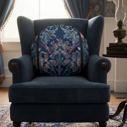 ヴィンテージビロードの花:ゴシック・エレガンスインスパイア ラウンドクッション