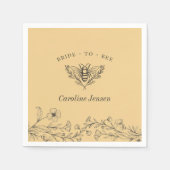 ヴィンテージビワイルドフラワーイエローシャワー スタンダードカクテルナプキン (正面)