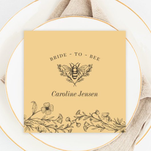 ヴィンテージビワイルドフラワーイエローシャワー スタンダードカクテルナプキン