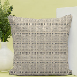 ヴィンテージビンゴカードパターン装飾用クッション クッション