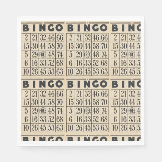 ヴィンテージビンゴカード紙ナプキン スタンダードランチョンナプキン (正面)