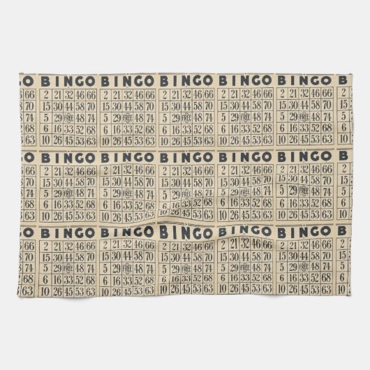 ヴィンテージビンゴカード キッチンタオル (横)