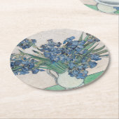 ヴィンテージビンセントバンゴッホアイリス ラウンドペーパーコースター (アングル)