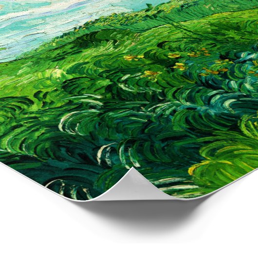 ヴィンテージビンセントファンゴッホグリーンウィートフィールド ポスター (角)