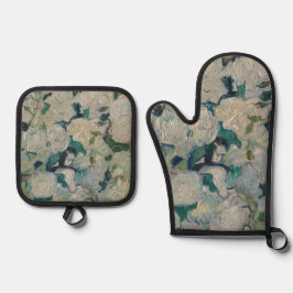 ヴィンテージビンセントヴァンゴッペインティングバラ 鍋つかみ&鍋敷きセット