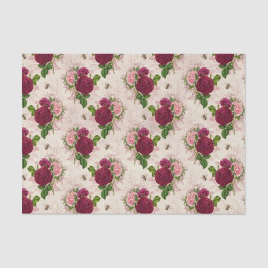 ヴィンテージビーとバラ 薄葉紙 (正面)