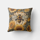 ヴィンテージビーとヒマワリ クッション (裏面)