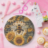 ヴィンテージビーとヒマワリ ペーパープレート (パーティー)