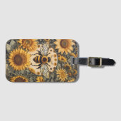 ヴィンテージビーとヒマワリ ラゲッジタグ (正面横)