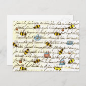 ヴィンテージビーと紅茶の切り離し ポストカード (正面/裏面)