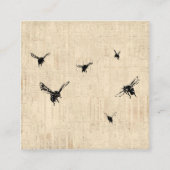 ヴィンテージビーアート図解入りの、写真付きのスクリプトスタイルデザイン エンクロージャーカード (正面)