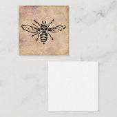 ヴィンテージビーイラストレーションバラフラワーフローラデザイン エンクロージャーカード (正面/裏面)