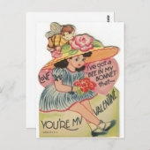 ヴィンテージビーインザボンネットはがき ポストカード (正面/裏面)