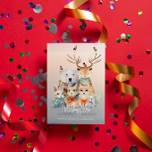 ヴィンテージビーウィンターワンダーランドクリスマスカード 招待状