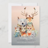 ヴィンテージビーウィンターワンダーランドクリスマスカード 招待状 (正面)