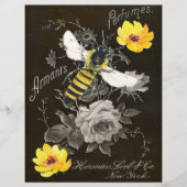 ヴィンテージビーエフエメライエローローズスクラップブック紙 (正面)